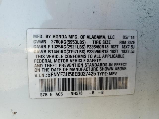 Zdjęcie 10 z aukcji – 2014 HONDA PILOT EXL z VIN 5FNYF3H56EB027425