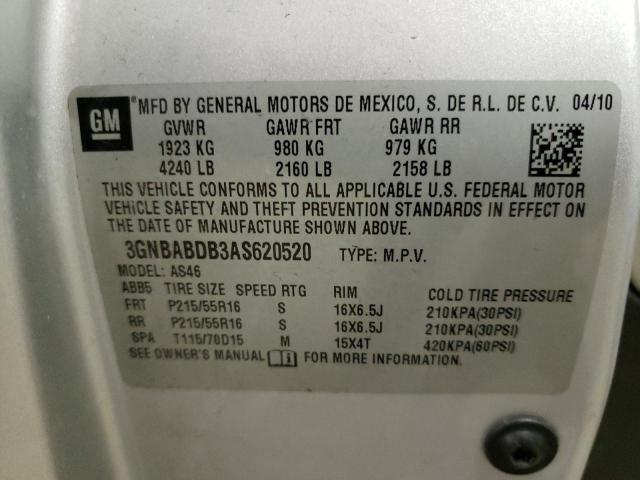 Photo 10 from auction – 2010 CHEVROLET HHR LT with VIN 3GNBABDB3AS620520