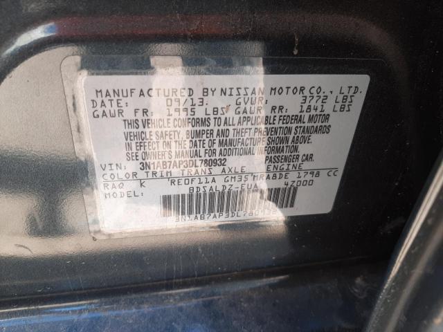 Photo 10 from auction – 2013 NISSAN SENTRA S with VIN 3N1AB7AP3DL780932
