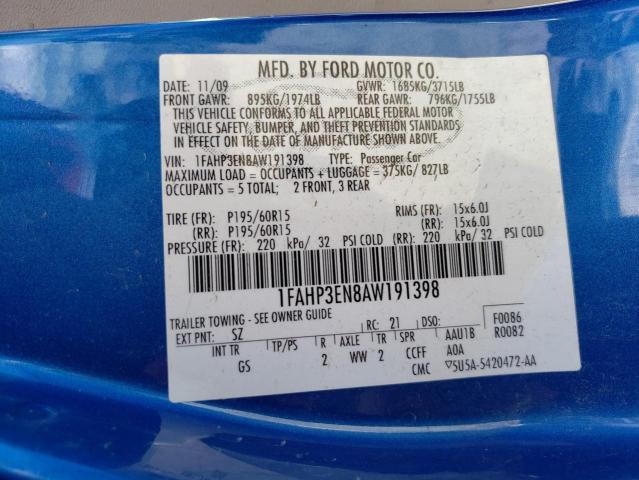 Photo 10 from auction – 2010 FORD FOCUS S with VIN 1FAHP3EN8AW191398