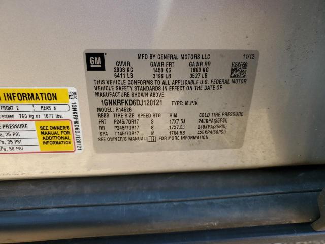 Photo 10 from auction – 2013 CHEVROLET TRAVERSE L with VIN 1GNKRFKD6DJ120121