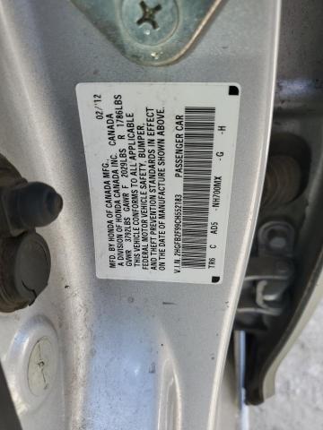 Photo 10 from auction – 2012 HONDA CIVIC EXL with VIN 2HGFB2F99CH552183