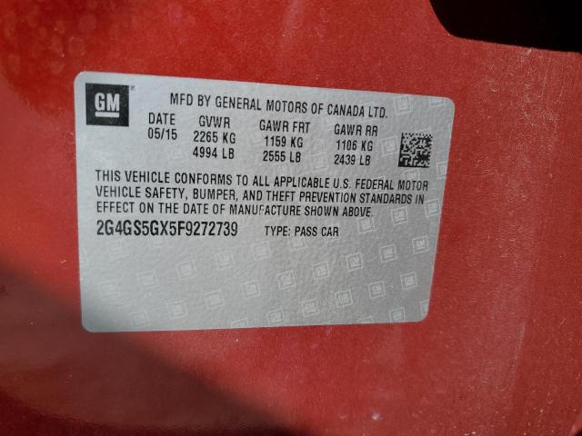 Photo 10 from auction – 2015 BUICK REGAL PREM with VIN 2G4GS5GX5F9272739