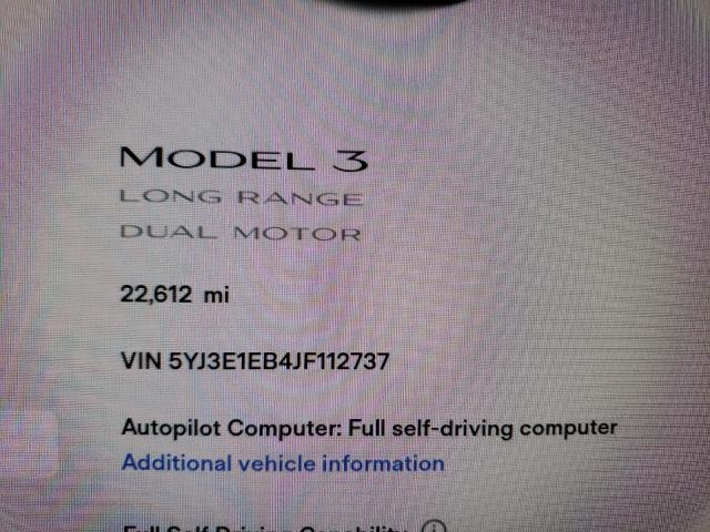 Photo 8 from auction – 2018 TESLA MODEL 3 with VIN 5YJ3E1EB4JF112737