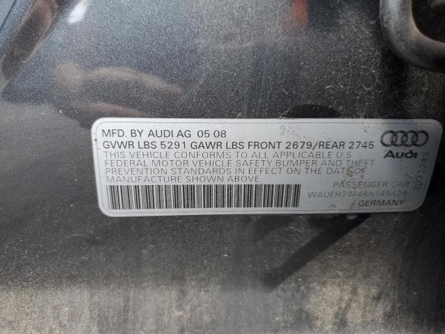 Photo 10 from auction – 2008 AUDI A6 3.2 QUA with VIN WAUEH74F48N145429