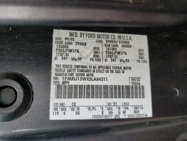 Photo 10 from auction – 2003 FORD EXPEDITION with VIN 1FMRU15WX3LA84311