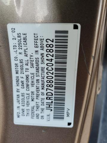 Photo 10 from auction – 2002 HONDA CRV with VIN JHLRD78802C042882