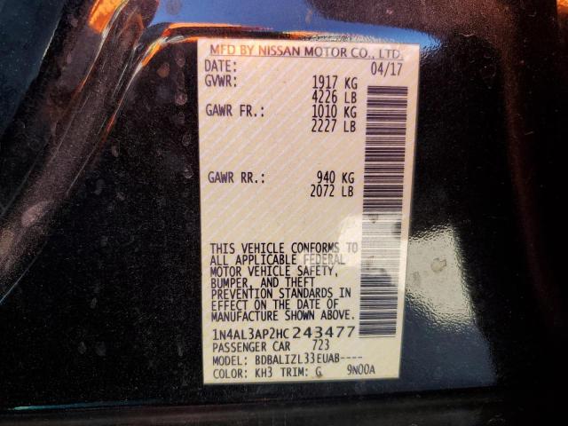 Photo 10 from auction – 2017 NISSAN ALTIMA 2.5 with VIN 1N4AL3AP2HC243477