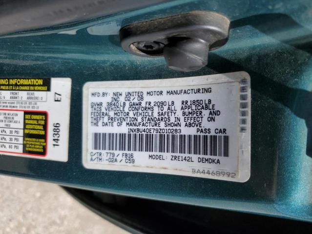 Photo 10 from auction – 2009 TOYOTA COROLLA BA with VIN 1NXBU40E79Z010283