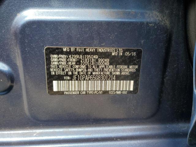 Photo 10 from auction – 2016 SUBARU IMPREZA SP with VIN JF1GPAP65G8301214