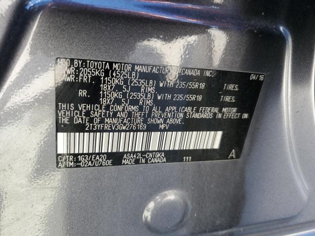 Photo 10 from auction – 2016 TOYOTA RAV4 LIMIT with VIN 2T3YFREV3GW276169