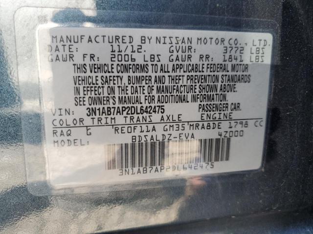 Photo 10 from auction – 2013 NISSAN SENTRA S with VIN 3N1AB7AP2DL642475