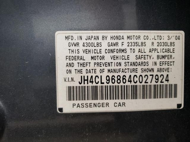 Photo 10 from auction – 2004 ACURA TSX with VIN JH4CL96864C027924