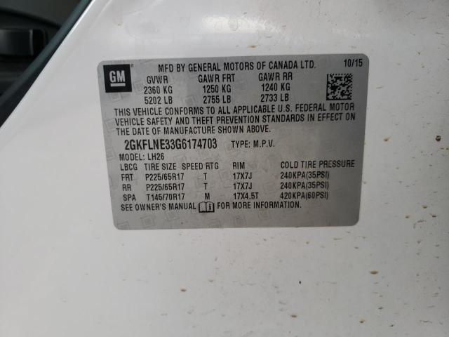 Photo 10 from auction – 2016 GMC TERRAIN SL with VIN 2GKFLNE33G6174703