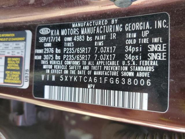 Photo 10 from auction – 2015 KIA SORENTO LX with VIN 5XYKTCA61FG638006