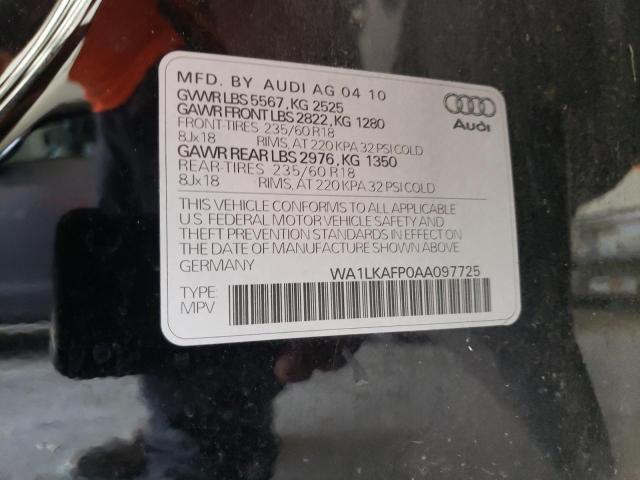 Photo 10 from auction – 2010 AUDI Q5 PREMIUM with VIN WA1LKAFP0AA097725