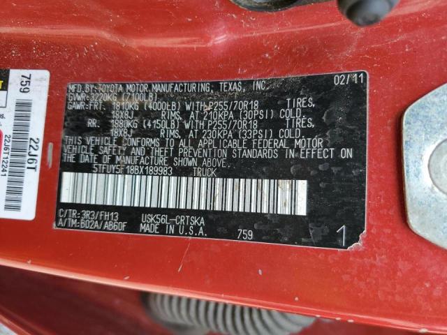 Photo 10 from auction – 2011 TOYOTA TUNDRA DOU with VIN 5TFUY5F18BX189983