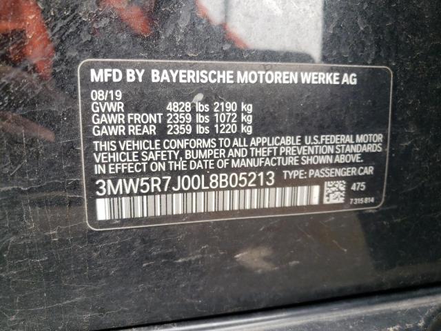 Photo 10 from auction – 2020 BMW 330XI with VIN 3MW5R7J00L8B05213
