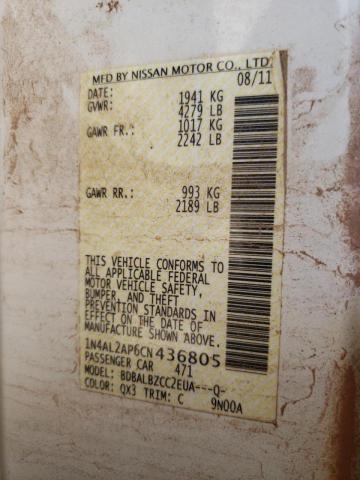 Photo 10 from auction – 2012 NISSAN ALTIMA BAS with VIN 1N4AL2AP6CN436805