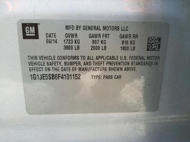 Photo 10 from auction – 2015 CHEVROLET SONIC LTZ with VIN 1G1JE5SB6F4101152