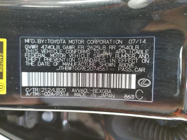 Photo 10 from auction – 2014 LEXUS ES 300H with VIN JTHBW1GG9E2074561