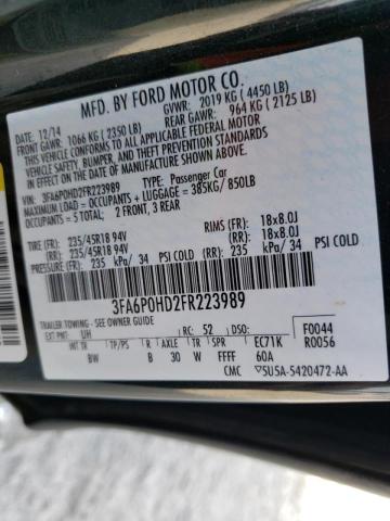 Photo 10 from auction – 2015 FORD FUSION SE with VIN 3FA6P0HD2FR223989