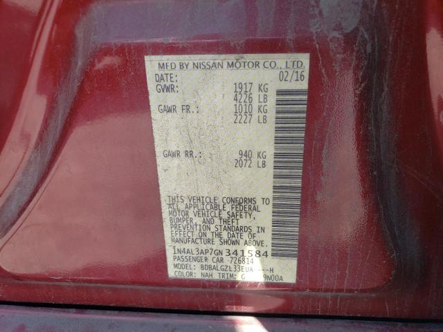 Photo 10 from auction – 2016 NISSAN ALTIMA 2.5 with VIN 1N4AL3AP7GN341584