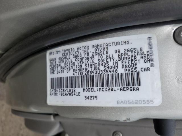 Photo 10 from auction – 2003 TOYOTA AVALON XL with VIN 4T1BF28B93U335940