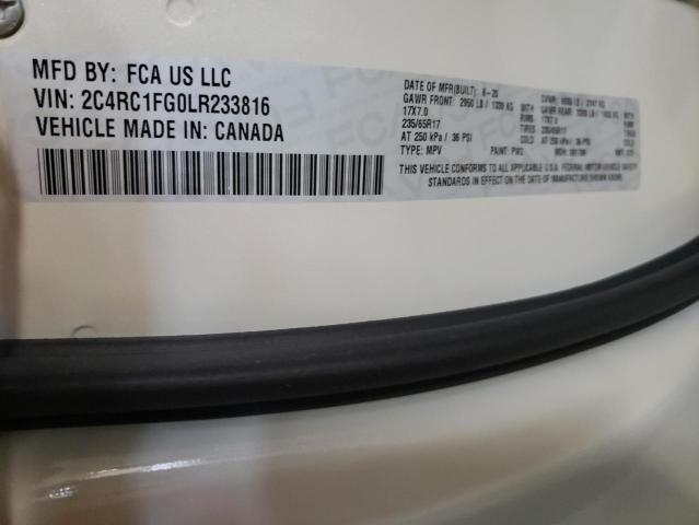Photo 10 from auction – 2020 CHRYSLER PACIFICA T with VIN 2C4RC1FG0LR233816