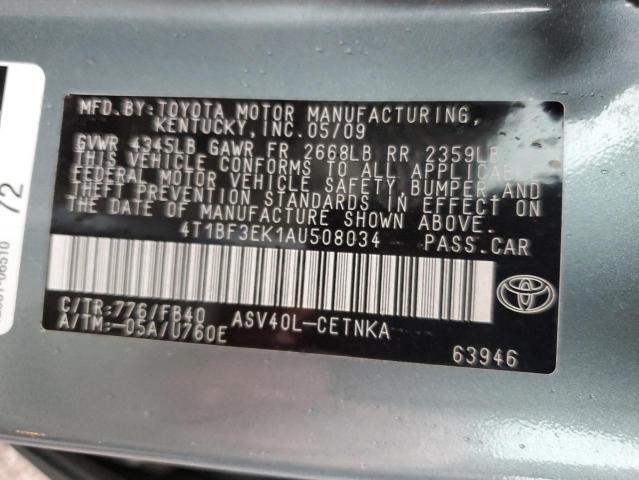 Photo 10 from auction – 2010 TOYOTA CAMRY BASE with VIN 4T1BF3EK1AU508034