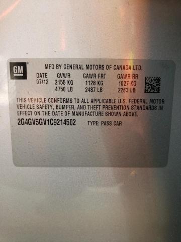 Photo 10 from auction – 2012 BUICK REGAL GS with VIN 2G4GV5GV1C9214502