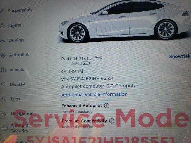 Photo 8 from auction – 2017 TESLA MODEL S with VIN 5YJSA1E21HF185551
