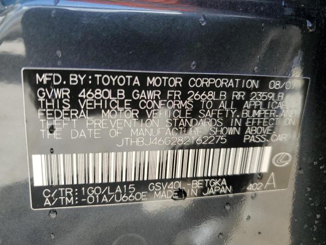 Photo 10 from auction – 2008 LEXUS ES 350 with VIN JTHBJ46G282162275