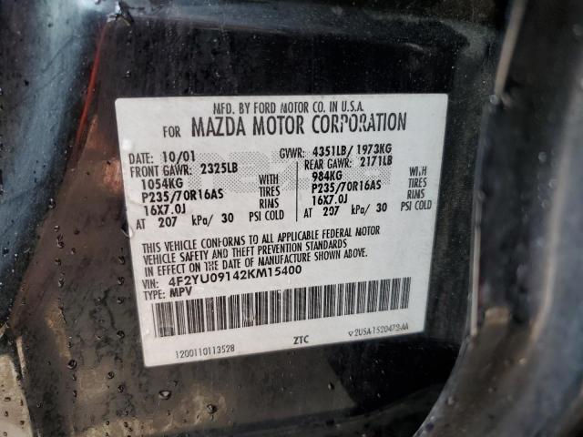 Photo 10 from auction – 2002 MAZDA TRIBUTE LX with VIN 4F2YU09142KM15400