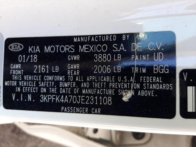 Photo 10 from auction – 2018 KIA FORTE LX with VIN 3KPFK4A70JE231108