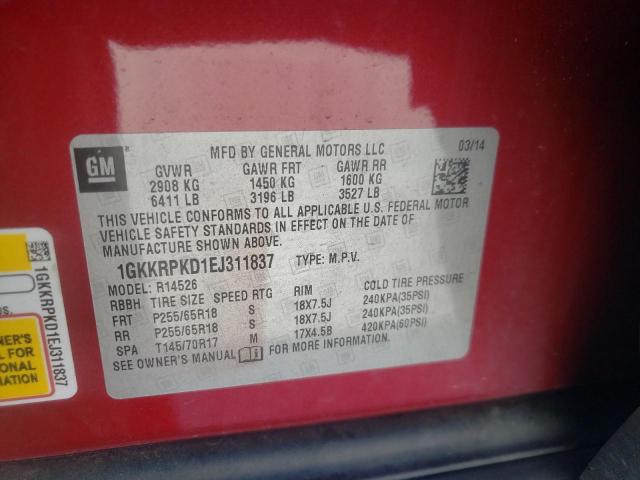 Photo 10 from auction – 2014 GMC ACADIA SLE with VIN 1GKKRPKD1EJ311837