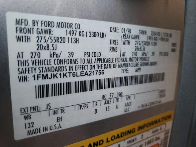 Photo 10 from auction – 2020 FORD EXPEDITION with VIN 1FMJK1KT6LEA21756