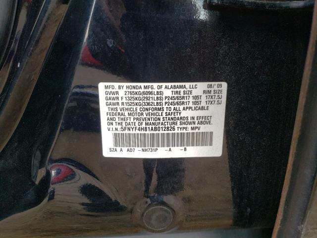 Photo 10 from auction – 2010 HONDA PILOT TOUR with VIN 5FNYF4H81AB012826