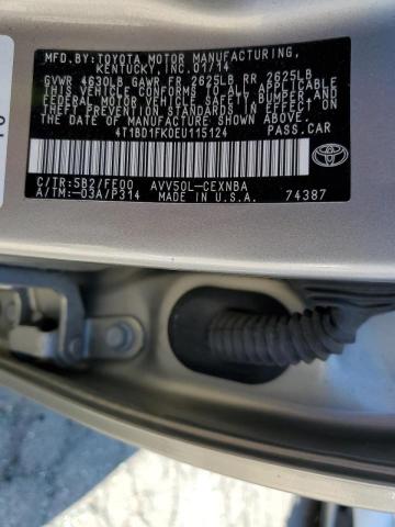 Photo 10 from auction – 2014 TOYOTA CAMRY HYBR with VIN 4T1BD1FK0EU115124