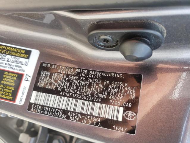Photo 10 from auction – 2016 TOYOTA CAMRY LE with VIN 4T1BF1FK3GU237294