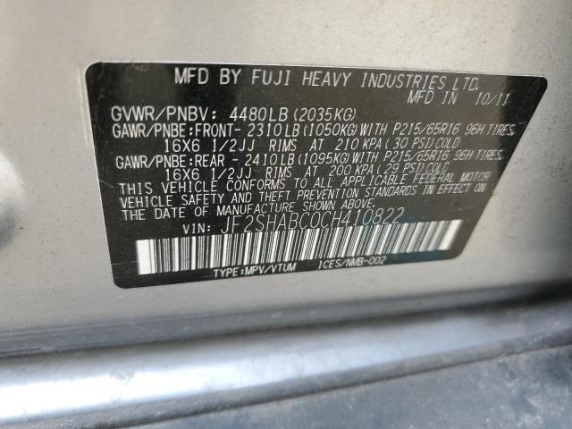 Photo 10 from auction – 2012 SUBARU FORESTER 2 with VIN JF2SHABC0CH410822