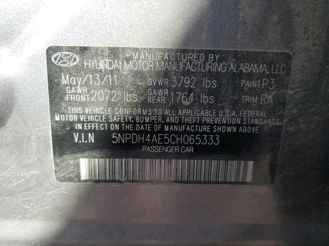 Photo 10 from auction – 2012 HYUNDAI ELANTRA GL with VIN 5NPDH4AE5CH065333