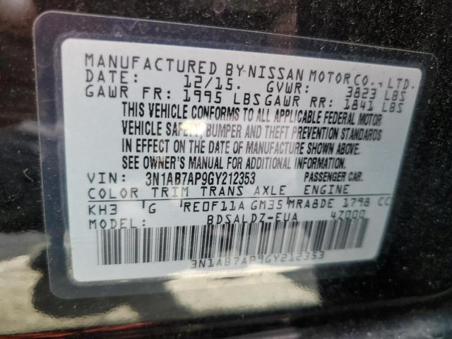 Photo 10 from auction – 2016 NISSAN SENTRA S with VIN 3N1AB7AP9GY212353
