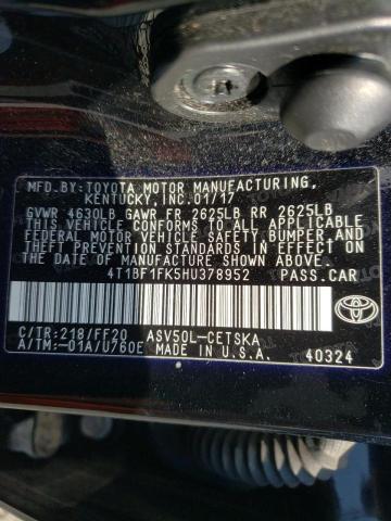 Photo 10 from auction – 2017 TOYOTA CAMRY LE with VIN 4T1BF1FK5HU378952