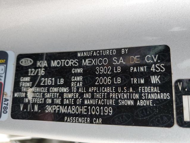 Photo 10 from auction – 2017 KIA FORTE EX with VIN 3KPFN4A80HE103199