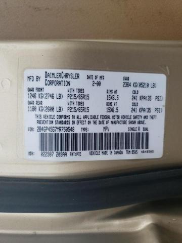 Photo 10 from auction – 2000 DODGE CARAVAN SE with VIN 2B4GP45G7YR750548