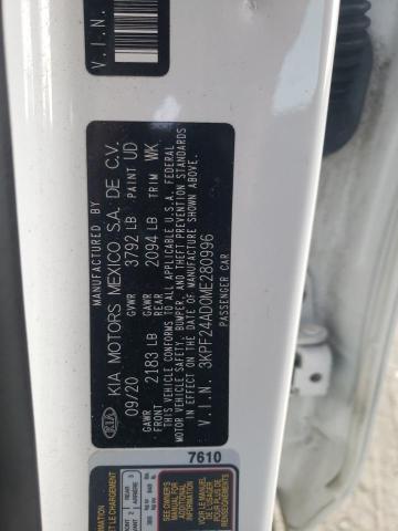 Photo 10 from auction – 2021 KIA FORTE FE with VIN 3KPF24AD0ME280996