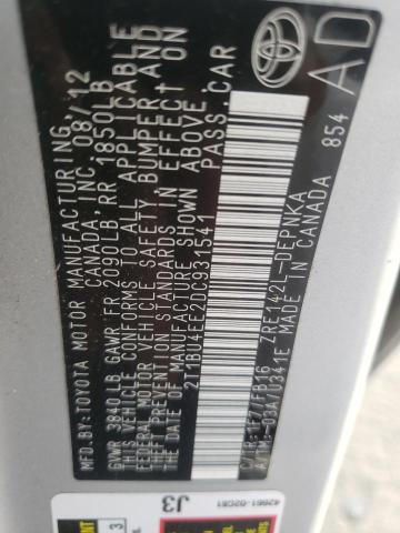 Photo 10 from auction – 2013 TOYOTA COROLLA with VIN 2T1BU4EE2DC931541