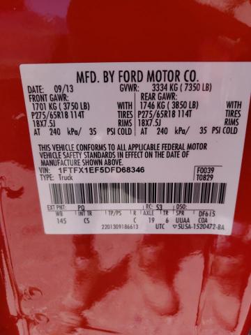 Photo 10 from auction – 2013 FORD F150 SUPER with VIN 1FTFX1EF5DFD68346