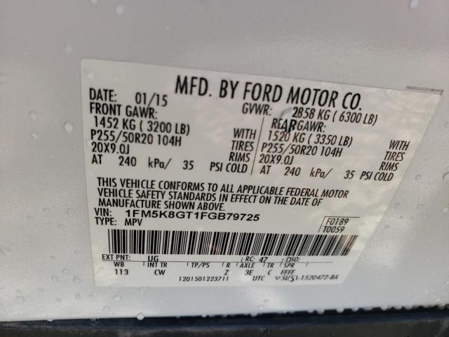 Photo 10 from auction – 2015 FORD EXPLORER S with VIN 1FM5K8GT1FGB79725